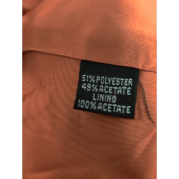 Ellen Tracy 12 Womens Blazer Orange Brocade Floral Jacquard Satin Vintage Jacket - Picture 8 of 12